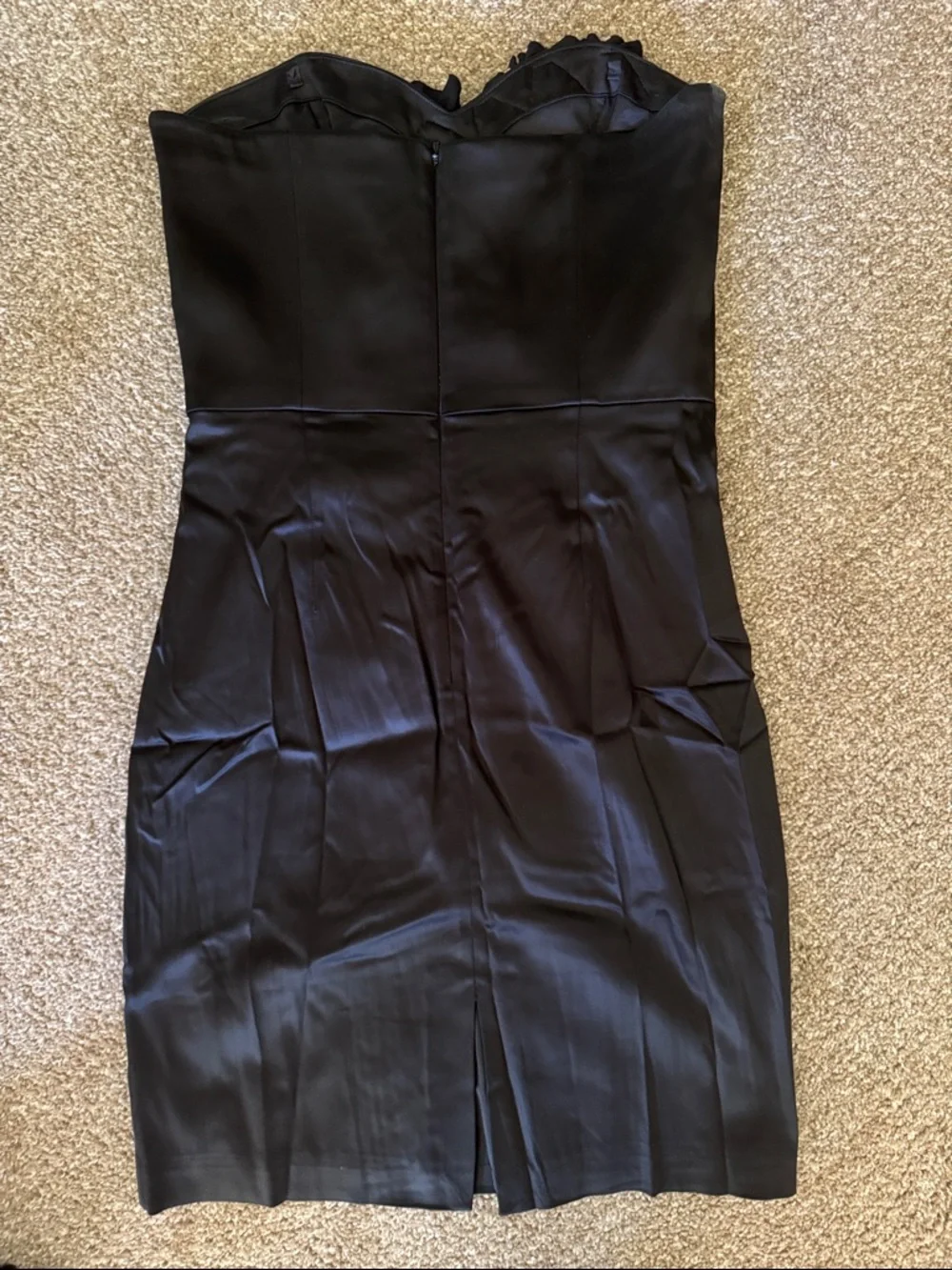 White House Black Market Black Strapless Ruffled Bodice Cocktail Dress - Picture 4 of 4